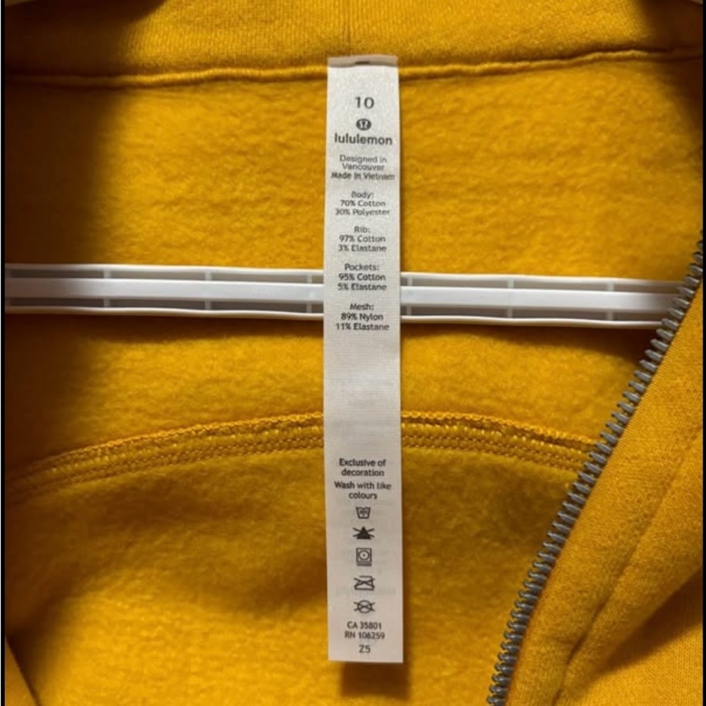 Lululemon Yellow Zip-Up Jacket